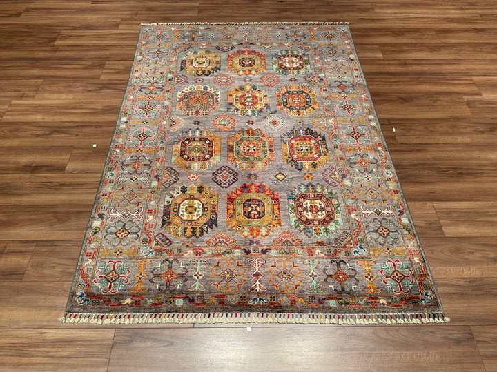 Veziri Orjinal El Dokuması Gri Kök Boya Yün Halı 151x210 3.17 Metrekare - 5x7 ft