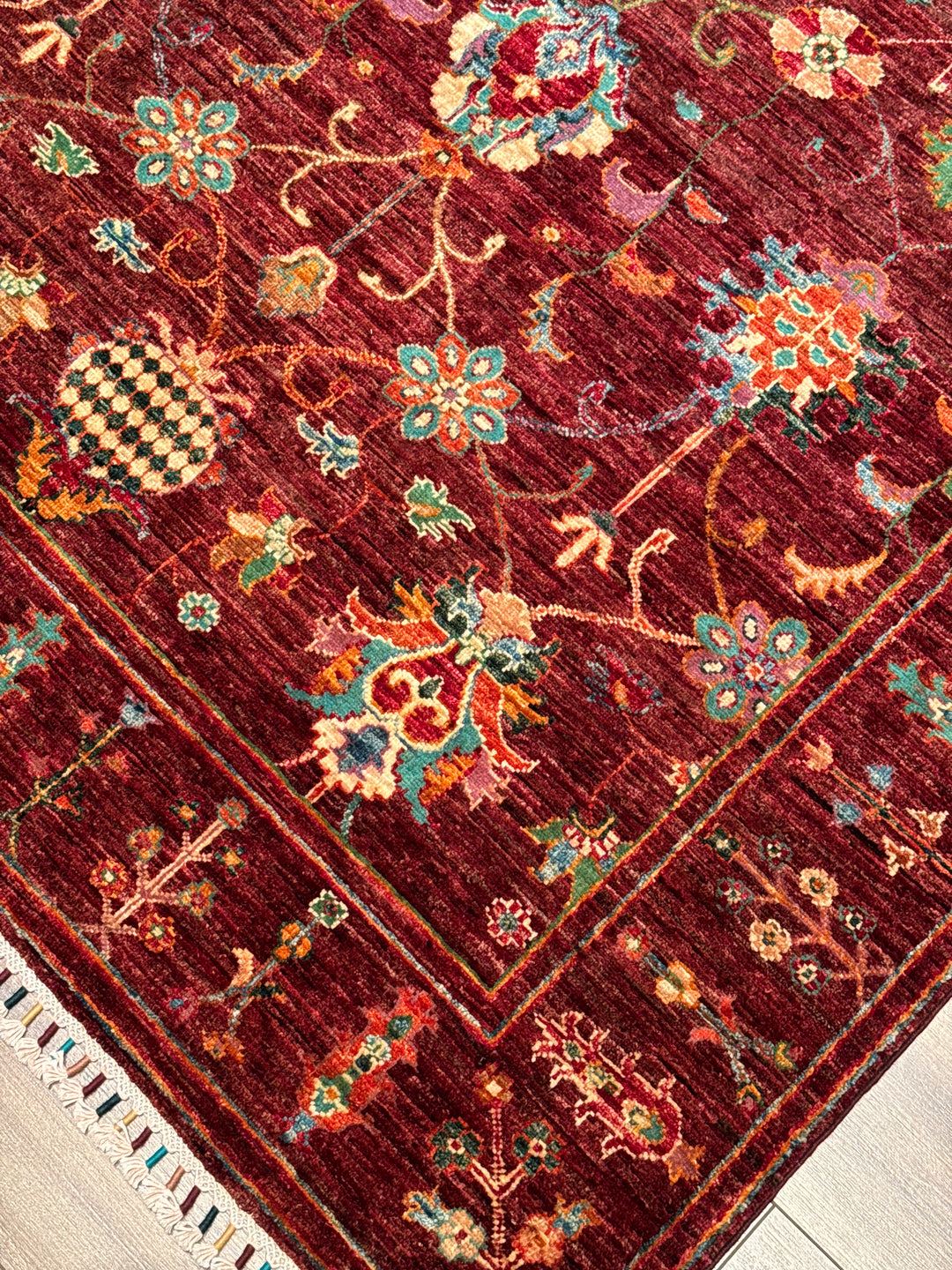 Sultani Binbirgece Orijinal El Dokuması Kırmızı Kök Boya Yün Halı 147x203 2.98 Metrekare - 5x6 ft