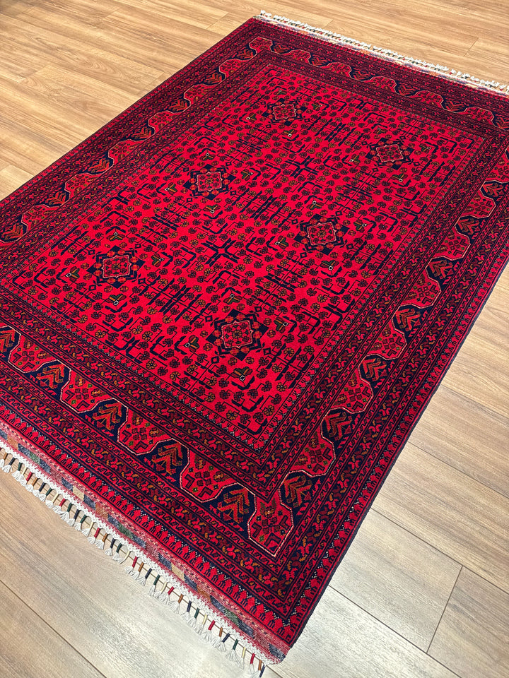 Afgan Halısı Hamyap Orijinal El Dokuması Kök Boya Yün 152x203 3.09 Metrekare - 5x6 ft