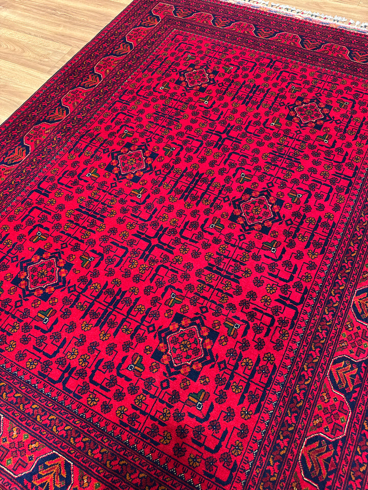 Afgan Halısı Hamyap Orijinal El Dokuması Kök Boya Yün 152x203 3.09 Metrekare - 5x6 ft