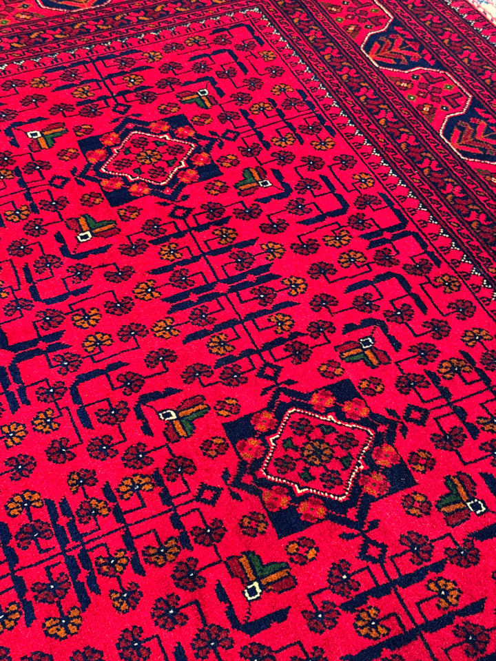 Afgan Halısı Hamyap Orijinal El Dokuması Kök Boya Yün 152x203 3.09 Metrekare - 5x6 ft