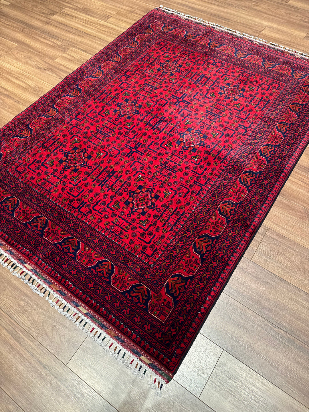 Afgan Halısı Hamyap Orijinal El Dokuması Kök Boya Yün 152x203 3.09 Metrekare - 5x6 ft