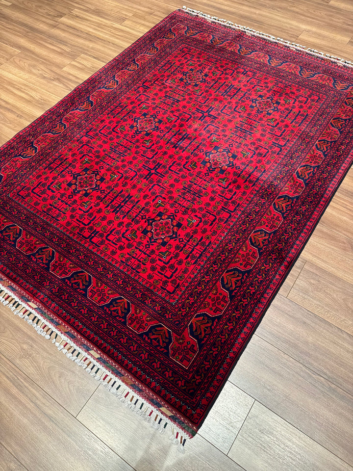 Afgan Halısı Hamyap Orijinal El Dokuması Kök Boya Yün 152x203 3.09 Metrekare - 5x6 ft