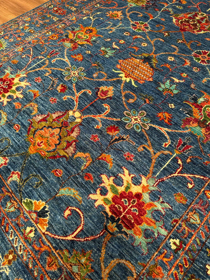 Sultani Binbirgece Original Hand-Woven Blue Vegetable Dyed Wool Carpet 153x203 3.11 Square Meters - 5x6 ft