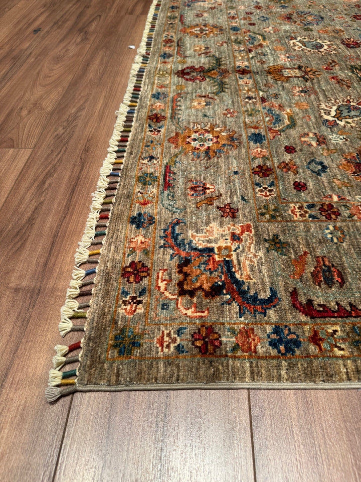 Sultani Binbirgece Original Hand Woven Beige Vegetable Dyed Wool Carpet 156x205 3.20 Square Meters - 5x6 ft