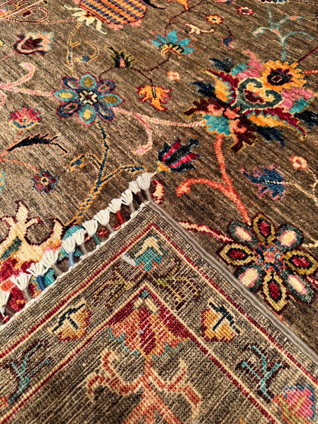 Sultani Binbirgece Original Hand Woven Brown Vegetable Dyed Wool Carpet 148x200 2.96 Square Meters - 5x6 ft