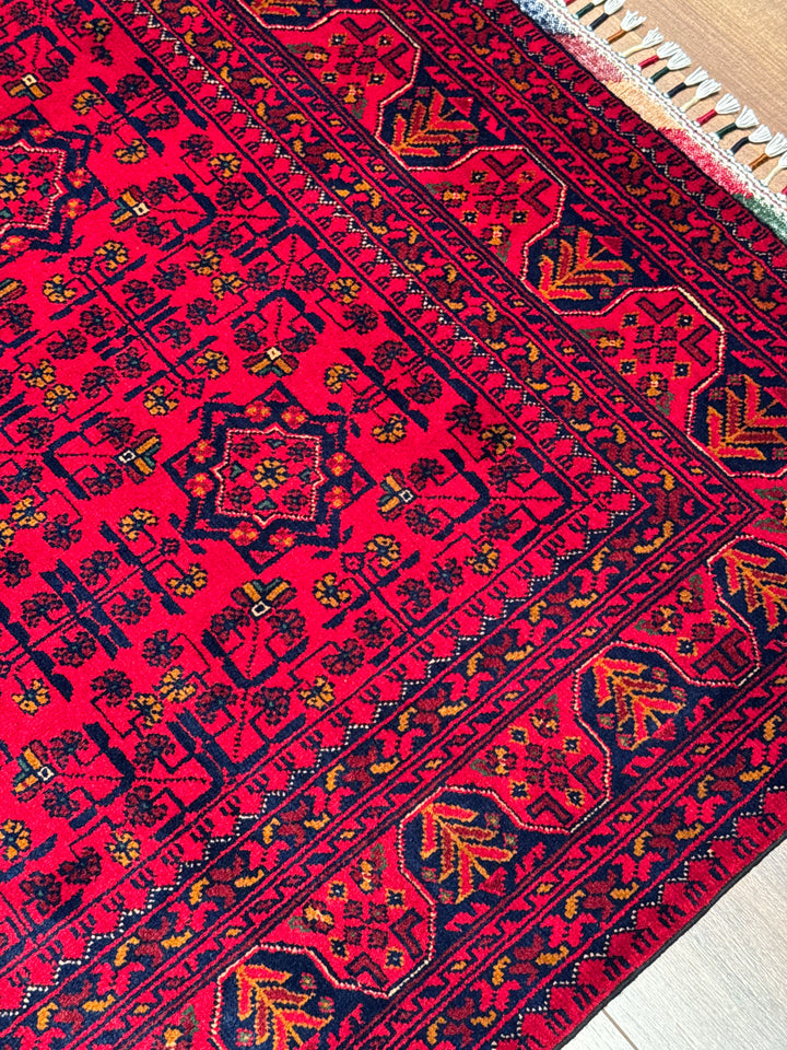 سجادة أفغانية هامياب أصلية منسوجة يدويًا من الصوف المصبوغ بالجذور، 120×182 سم، 2.18 متر مربع - 4×6 قدم