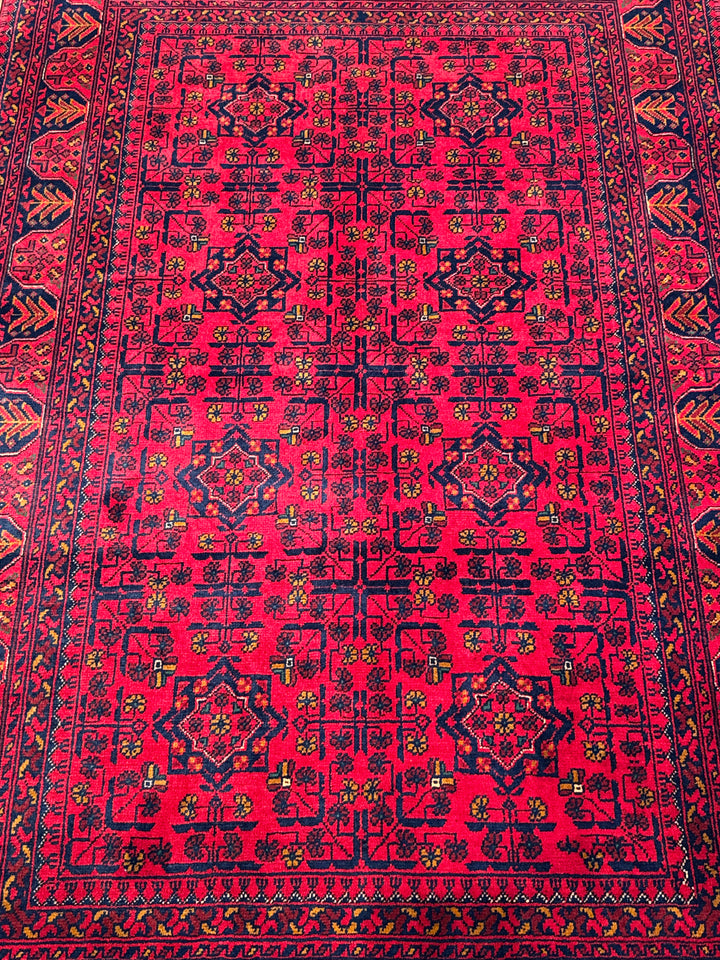 سجادة أفغانية هامياب أصلية منسوجة يدويًا من الصوف المصبوغ بالجذور، 120×182 سم، 2.18 متر مربع - 4×6 قدم