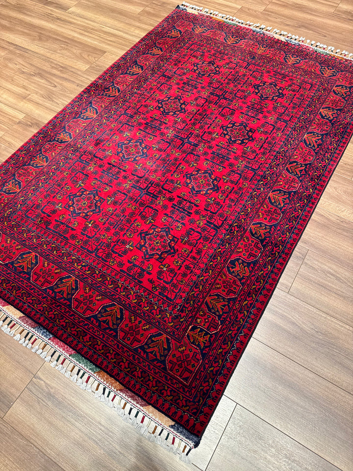 سجادة أفغانية هامياب أصلية منسوجة يدويًا من الصوف المصبوغ بالجذور، 120×182 سم، 2.18 متر مربع - 4×6 قدم