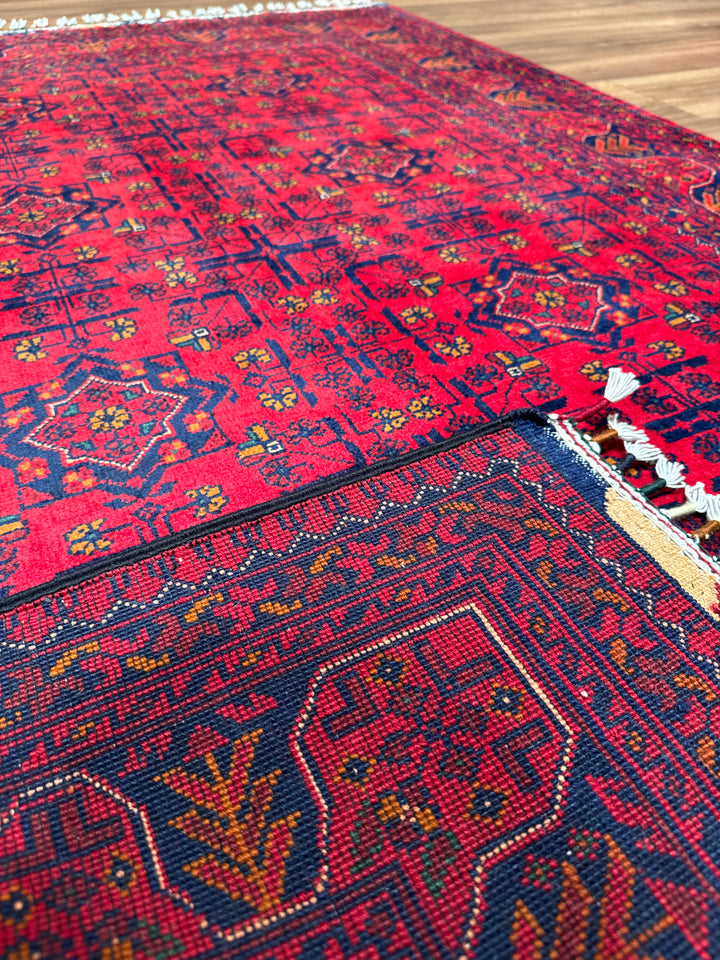 سجادة أفغانية هامياب أصلية منسوجة يدويًا من الصوف المصبوغ بالجذور، 120×182 سم، 2.18 متر مربع - 4×6 قدم