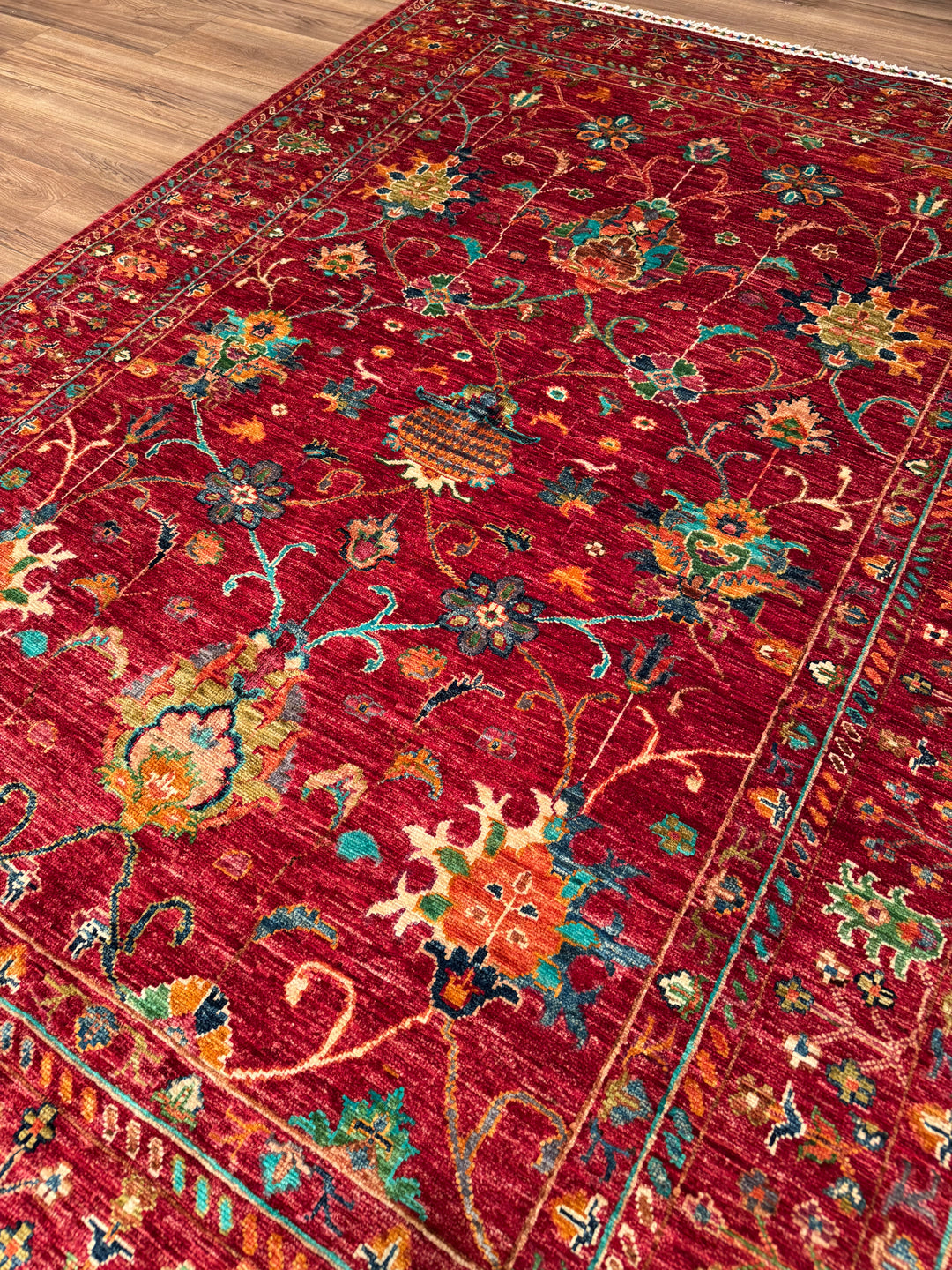 Sultani Binbirgece Orijinal El Dokuması Kırmızı Kök Boya Yün Halı 151x205 3.10 Metrekare - 5x6 ft