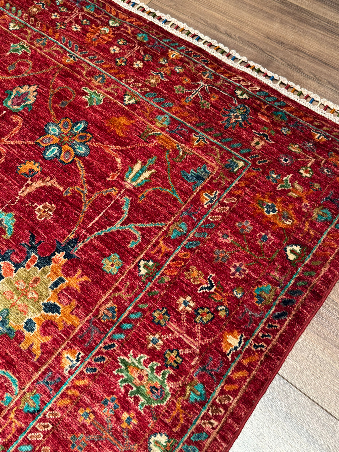 Sultani Binbirgece Orijinal El Dokuması Kırmızı Kök Boya Yün Halı 151x205 3.10 Metrekare - 5x6 ft