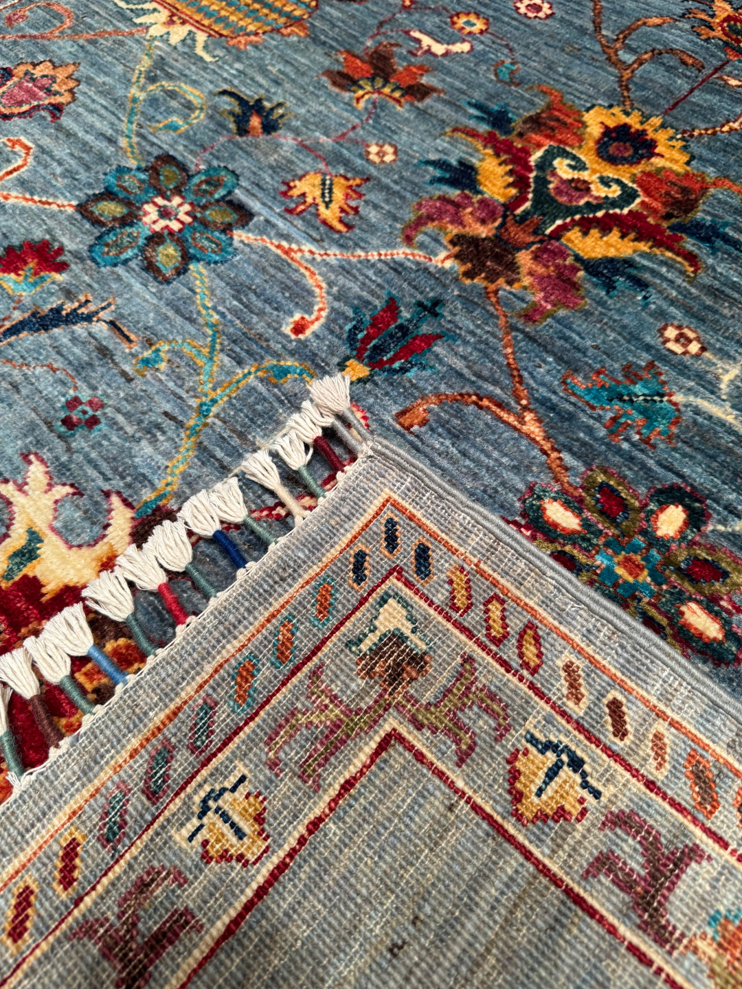 Sultani Binbirgece Original Hand Woven Blue Vegetable Dyed Wool Carpet 155x203 3.15 Square Meters - 5x6 ft