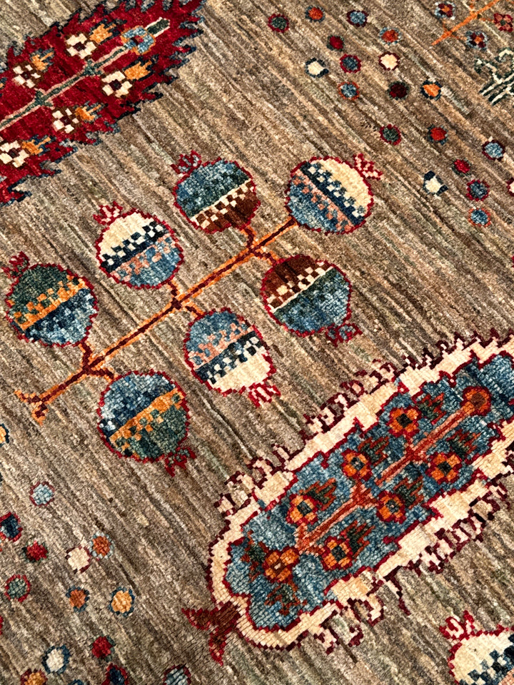 Sultani Orijinal El Dokuması Bej Kök Boya Yün Halı 177x242 4.28 Metrekare - 6x8 ft