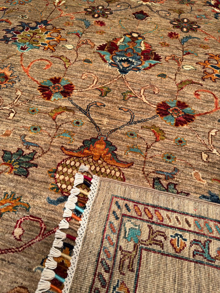 Sultani Binbirgece Original Hand Woven Beige Vegetable Dyed Wool Carpet 191x282 5.39 Square Meters - 6x9 ft