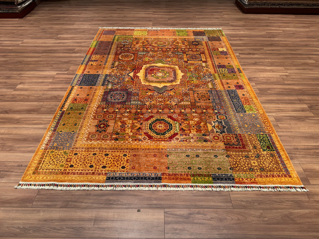 Mamluk Original Hand Woven Multi Vegetable Dyed Wool Carpet 210x296 6.22 Square Meters - 6x9 ft