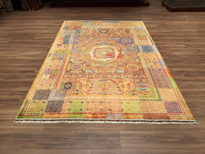 Mamluk Original Hand Woven Multi Vegetable Dyed Wool Carpet 210x296 6.22 Square Meters - 6x9 ft