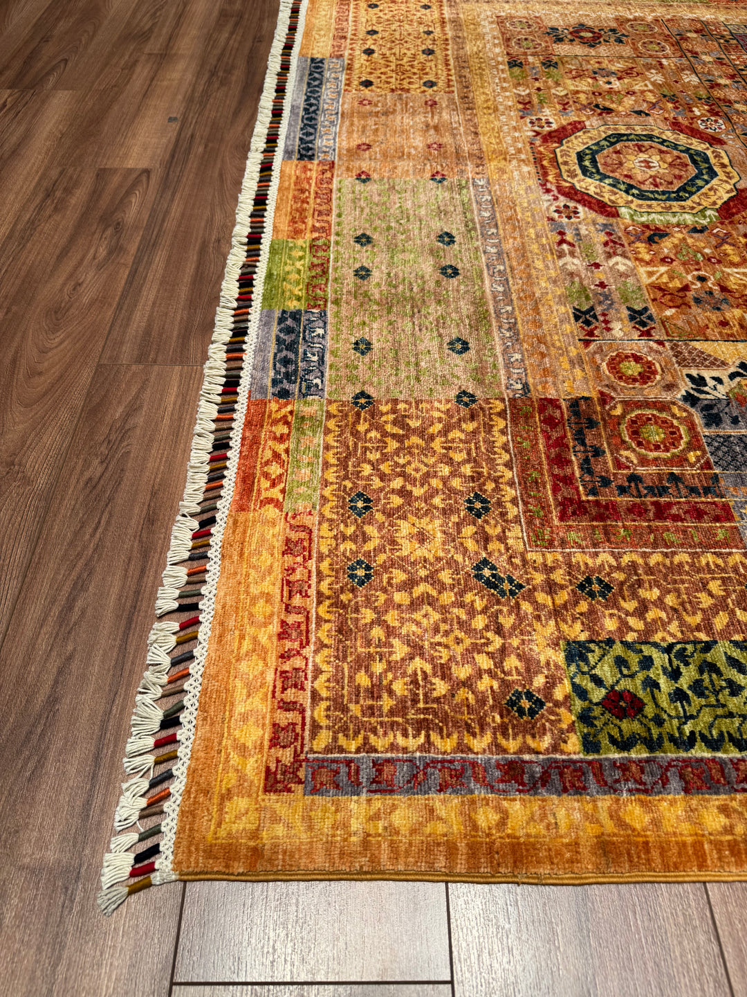 Mamluk Original Hand Woven Multi Vegetable Dyed Wool Carpet 210x296 6.22 Square Meters - 6x9 ft