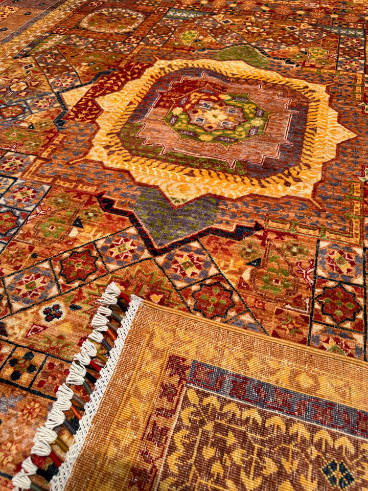 Mamluk Original Hand Woven Multi Vegetable Dyed Wool Carpet 210x296 6.22 Square Meters - 6x9 ft