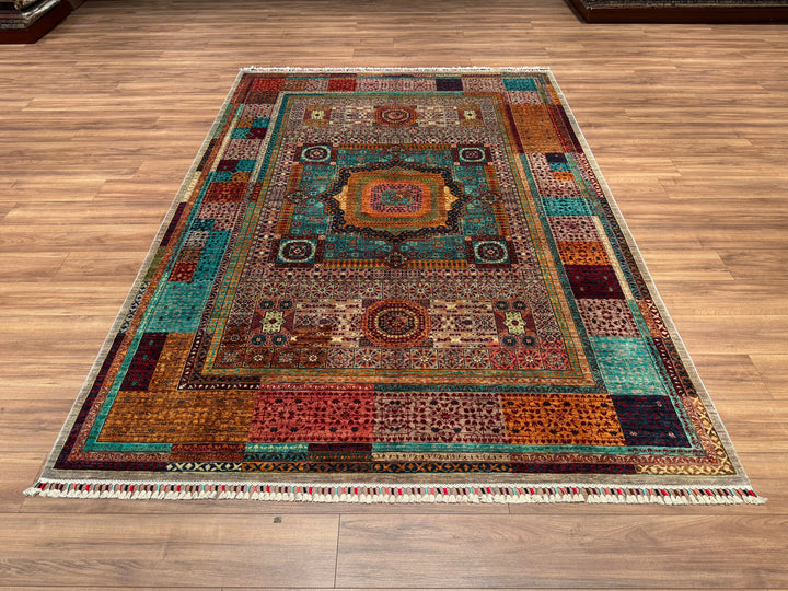 Mamluk Original Hand Woven Multi Vegetable Dyed Wool Carpet 210x297 6.24 Square Meters - 6x9 ft