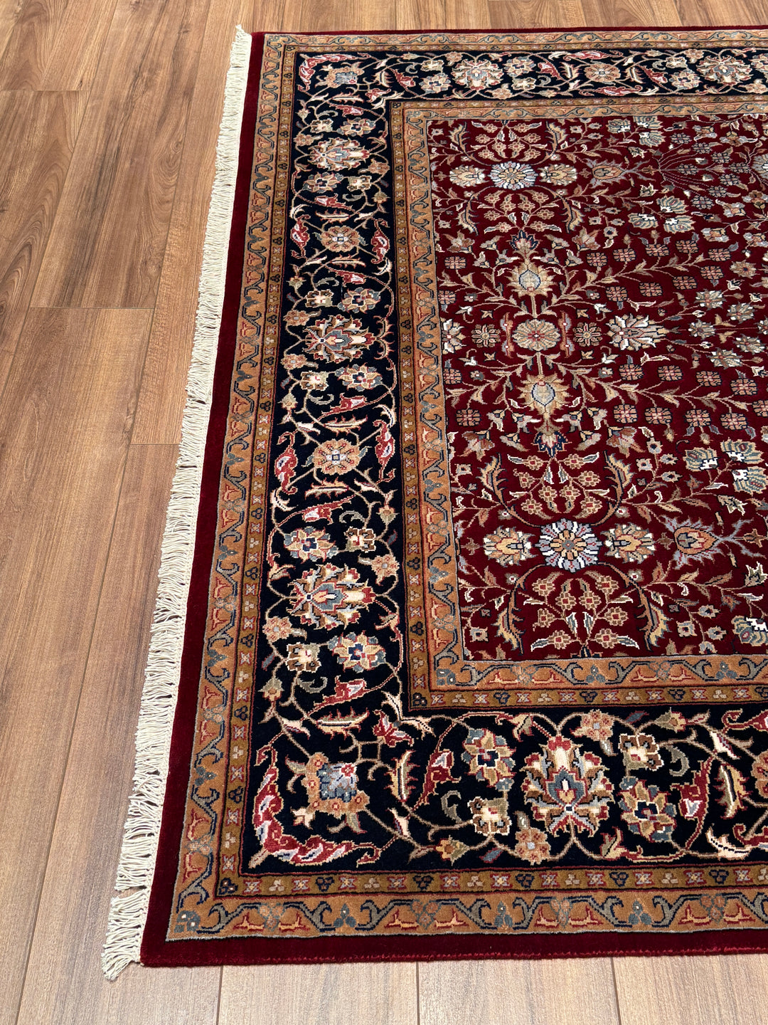 Hereke Yedi Dağın Çiçeği Orijinal El Dokuması Mavi Kırmızı Yün Halı 184x273 5.02 Metrekare - 6x9 ft