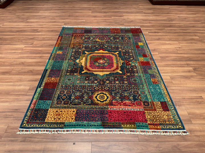 Mamluk Original Hand Woven Multi Vegetable Dyed Wool Carpet 174x234 4.07 Square Meters - 5x7 ft