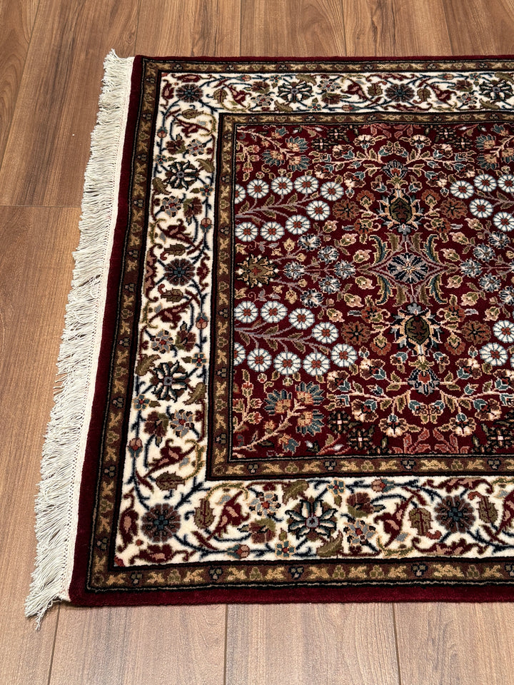 Hereke Orijinal El Dokuması Kırmızı Yün Bambu Yolluk 101x299 3.02 Metrekare - 3x10 ft