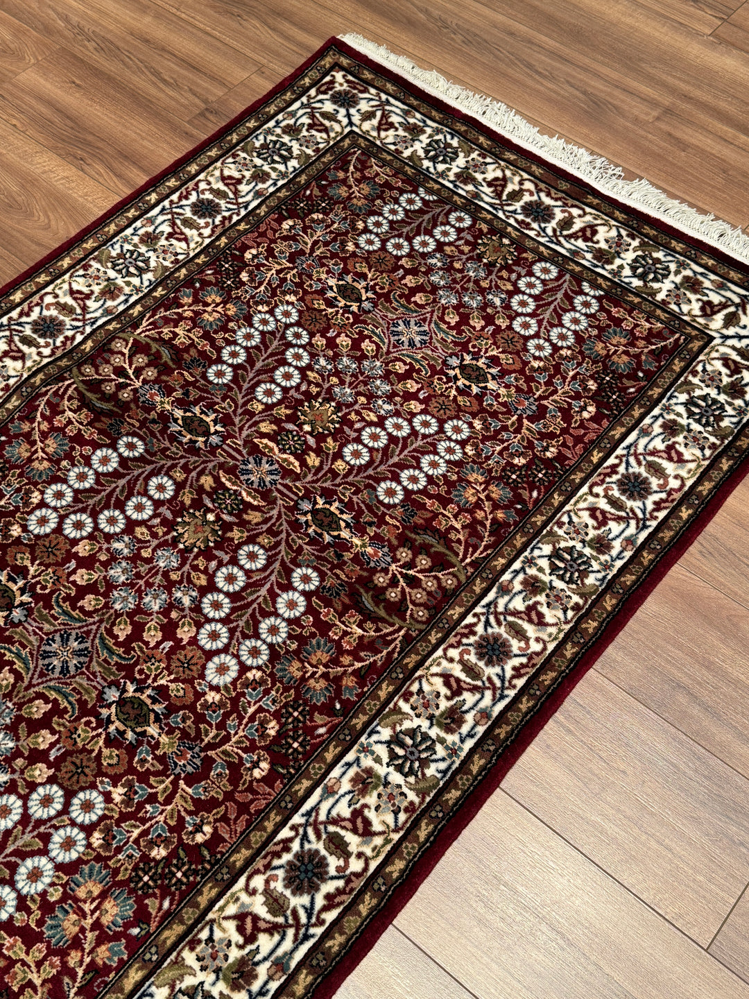 Hereke Orijinal El Dokuması Kırmızı Yün Bambu Yolluk 101x299 3.02 Metrekare - 3x10 ft