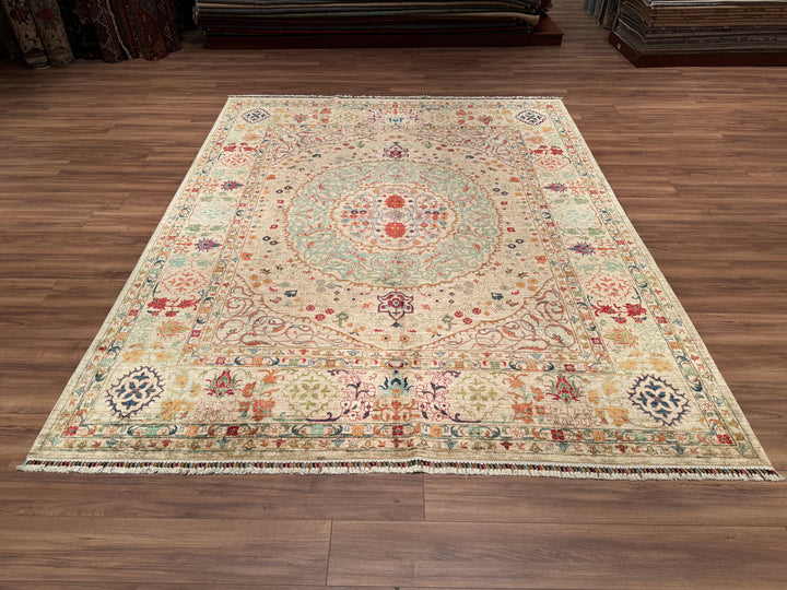 Heriz Original Hand Woven Beige Vegetable Dyed Wool Carpet 249x312 7.77 Square Meters - 8x10 ft