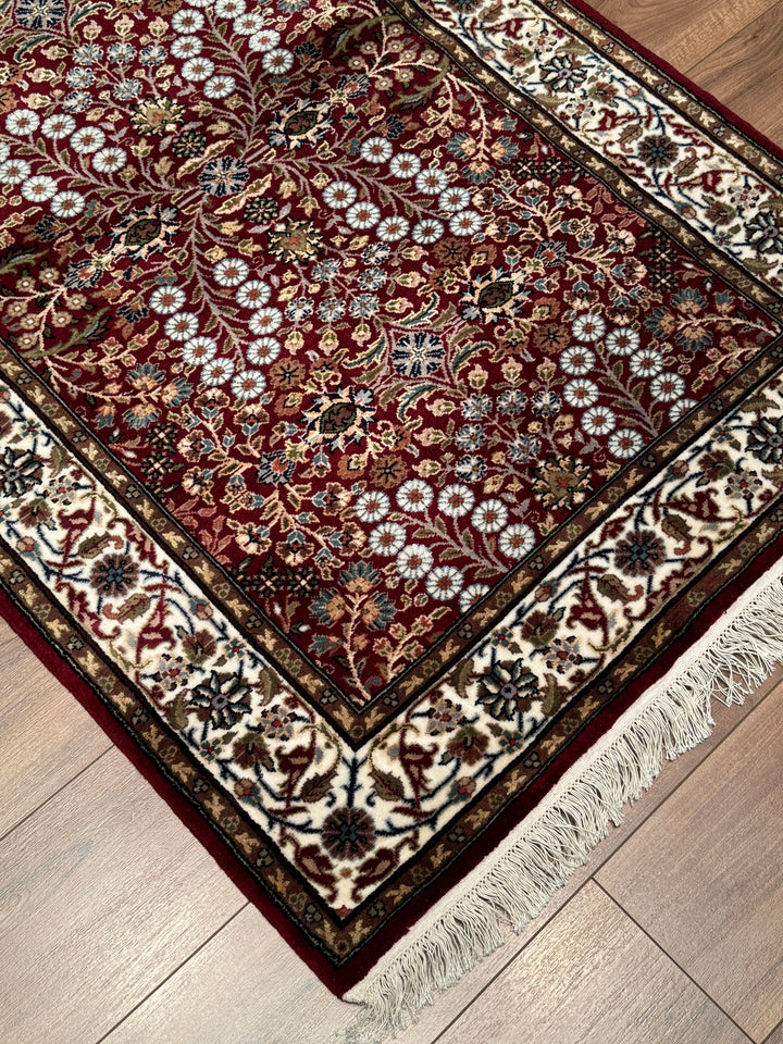 Hereke Orijinal El Dokuması Kırmızı Yün Bambu Yolluk 101x299 3.02 Metrekare - 3x10 ft