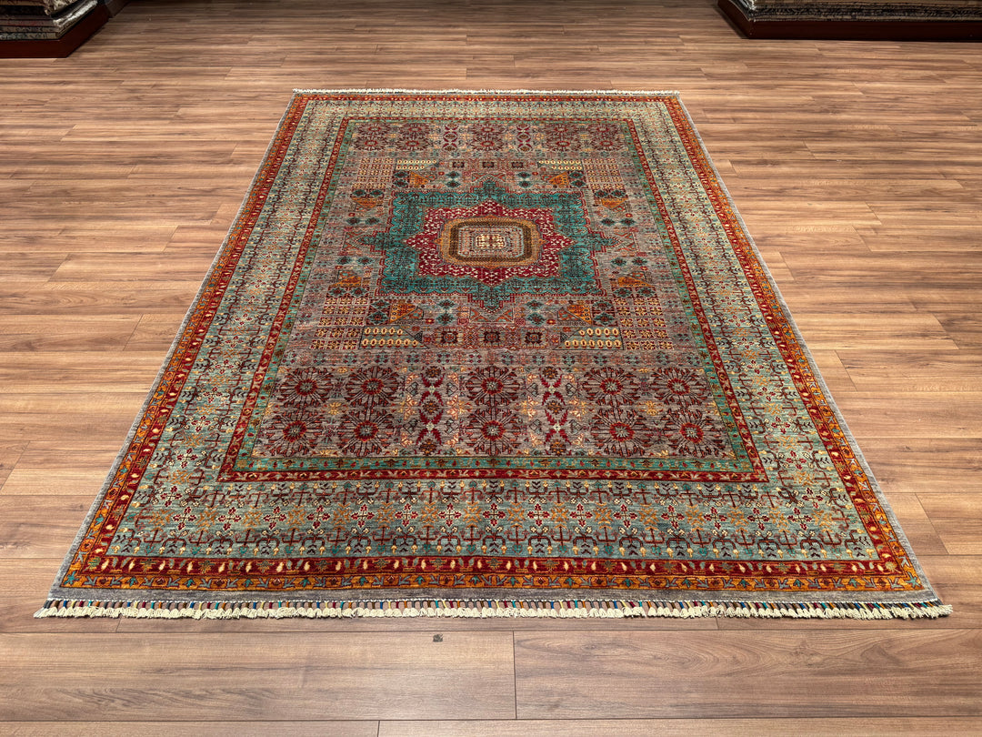 Mamluk Original Hand Woven Multi Vegetable Dyed Wool Carpet 210x300 6.30 Square Meters - 7x10 ft