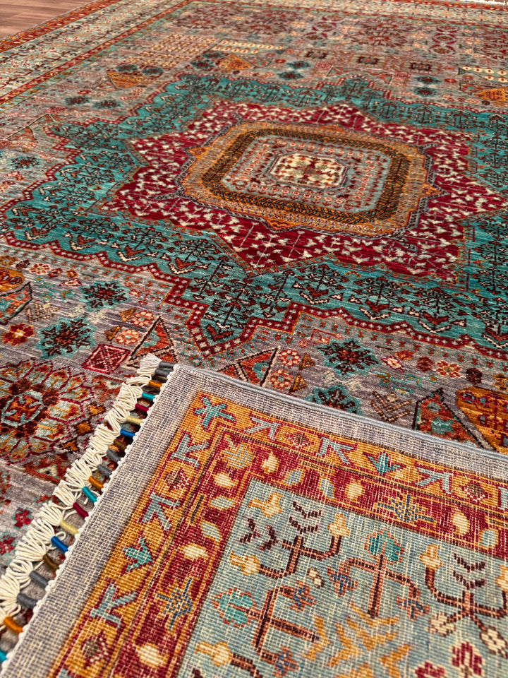 Mamluk Original Hand Woven Multi Vegetable Dyed Wool Carpet 210x300 6.30 Square Meters - 7x10 ft