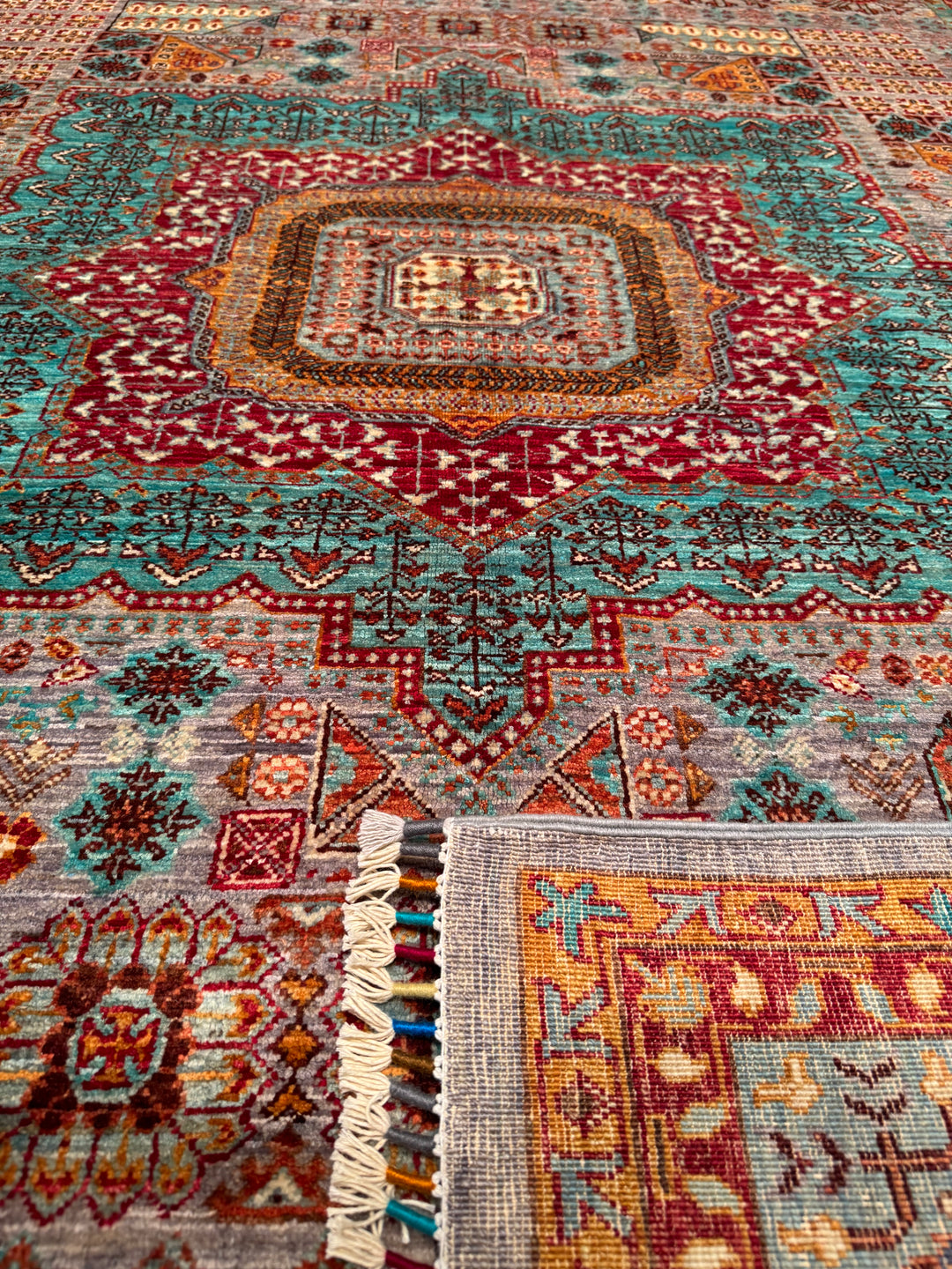 Mamluk Original Hand Woven Multi Vegetable Dyed Wool Carpet 210x300 6.30 Square Meters - 7x10 ft