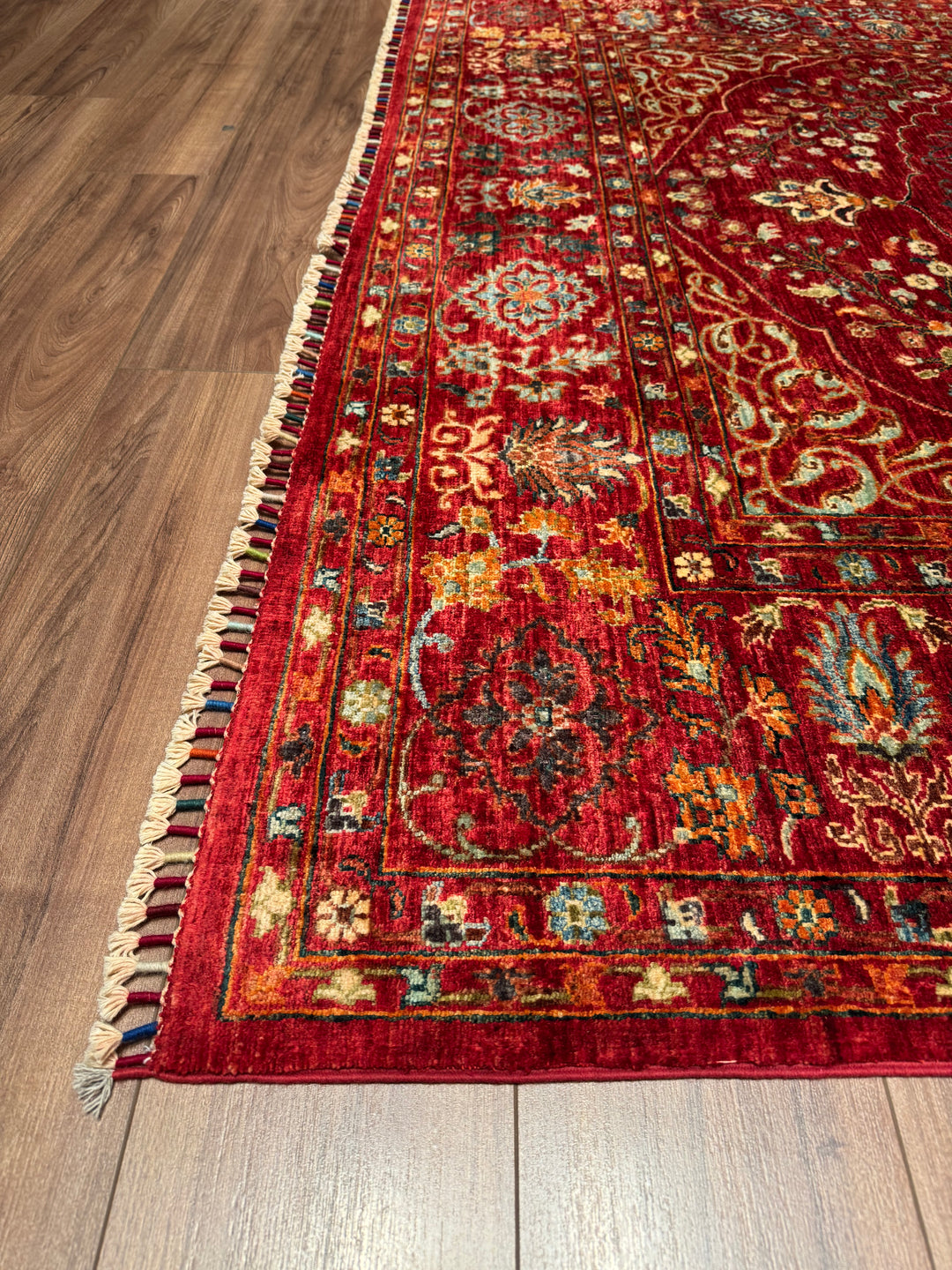 Heriz Original Hand Woven Red Vegetable Dyed Wool Carpet 211x293 6.18 Square Meters - 7x10 ft