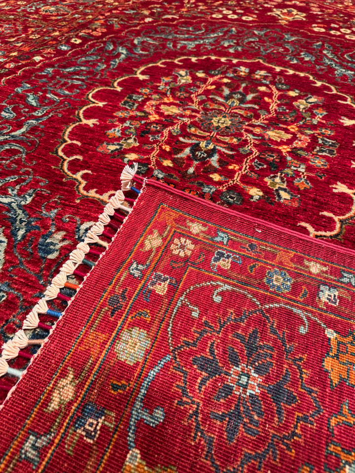 Heriz Original Hand Woven Red Vegetable Dyed Wool Carpet 211x293 6.18 Square Meters - 7x10 ft