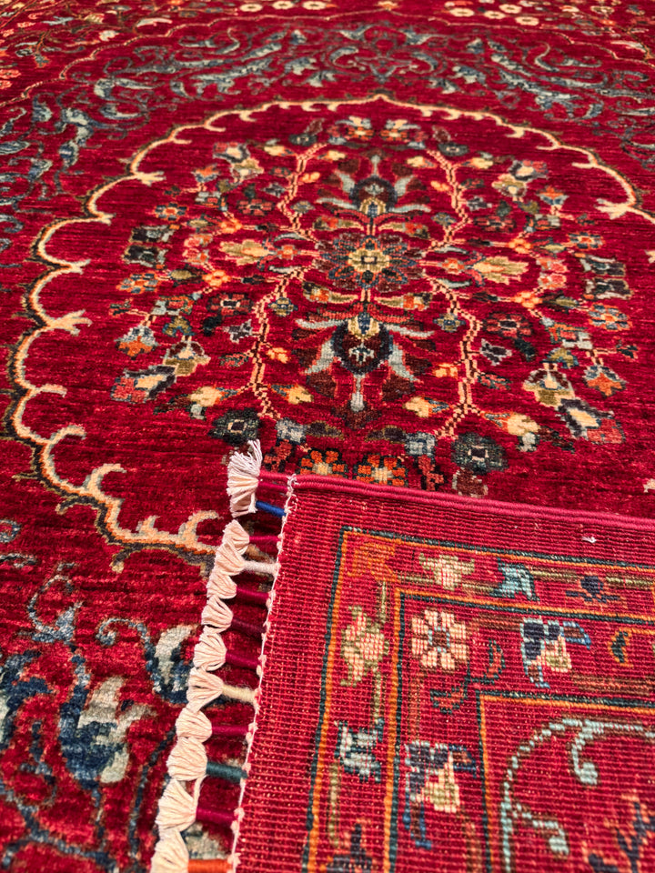 Heriz Original Hand Woven Red Vegetable Dyed Wool Carpet 211x293 6.18 Square Meters - 7x10 ft