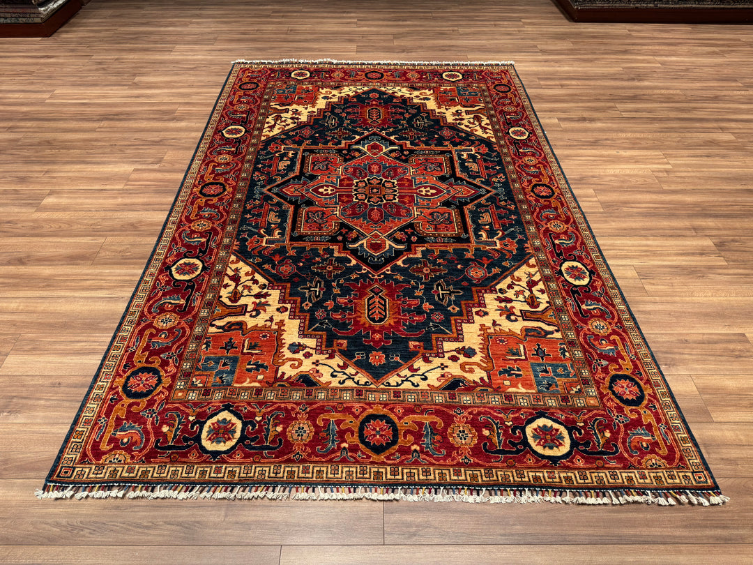 Heriz Orjinal El Dokuması Multi Kök Boya Yün Halı 199x312 6.21 Metrekare - 8x10 ft