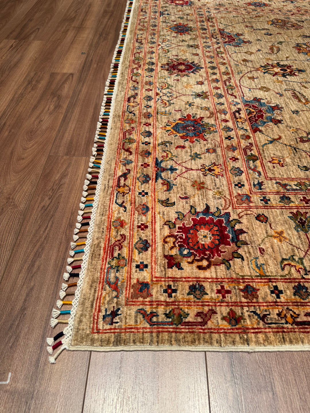 Sultani Binbirgece Original Hand Woven Beige Vegetable Dyed Wool Carpet 205x300 6.15 Square Meters - 6x10 ft