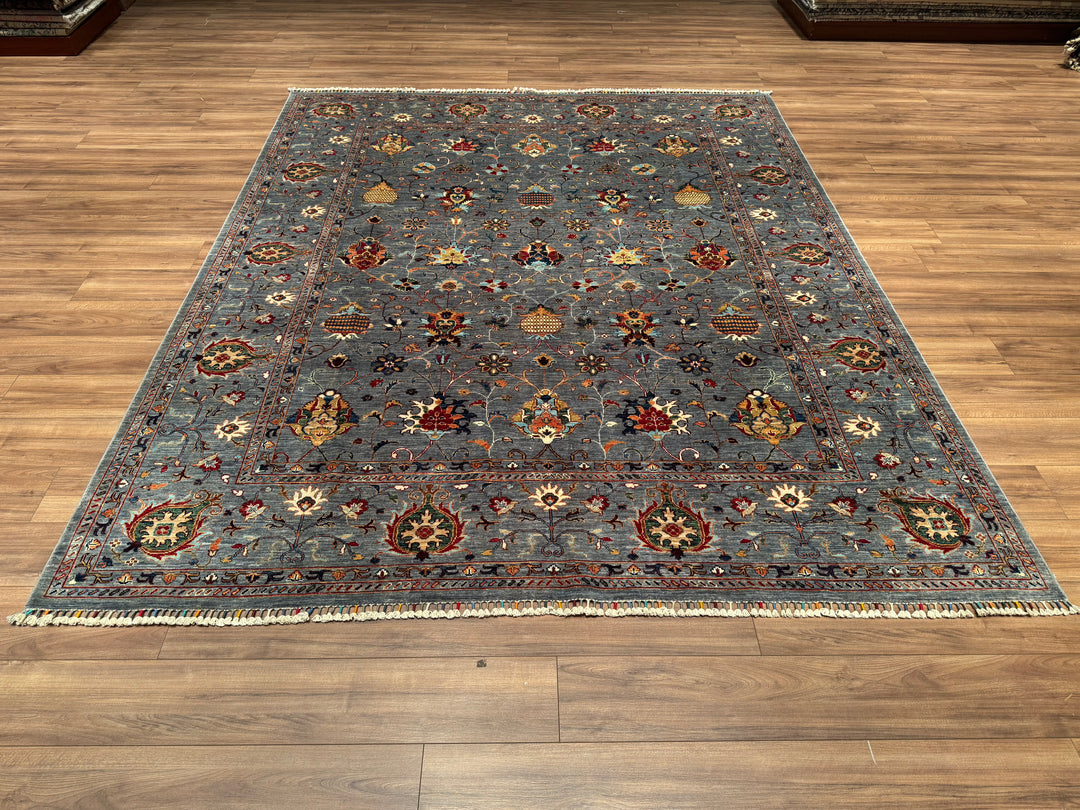 Sultani Binbirgece Original Hand Woven Gray Vegetable Dyed Wool Carpet 249x300 7.47 Square Meters - 6x10 ft