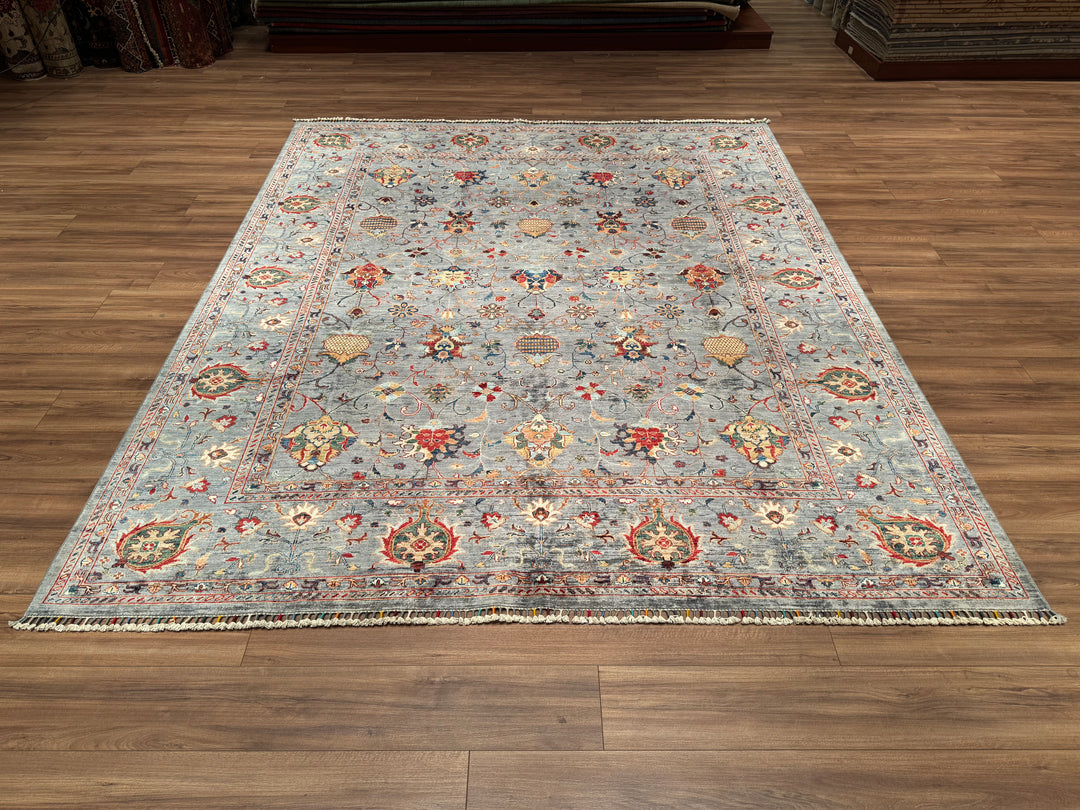 Sultani Binbirgece Original Hand Woven Gray Vegetable Dyed Wool Carpet 249x300 7.47 Square Meters - 6x10 ft