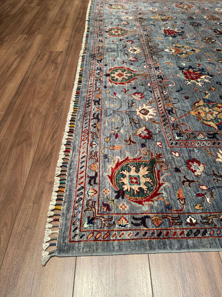 Sultani Binbirgece Original Hand Woven Gray Vegetable Dyed Wool Carpet 249x300 7.47 Square Meters - 6x10 ft