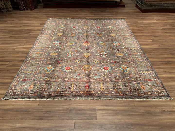 Sultani Binbirgece Original Hand Woven Brown Vegetable Dyed Wool Carpet 246x301 7.40 Square Meters - 8x10 ft