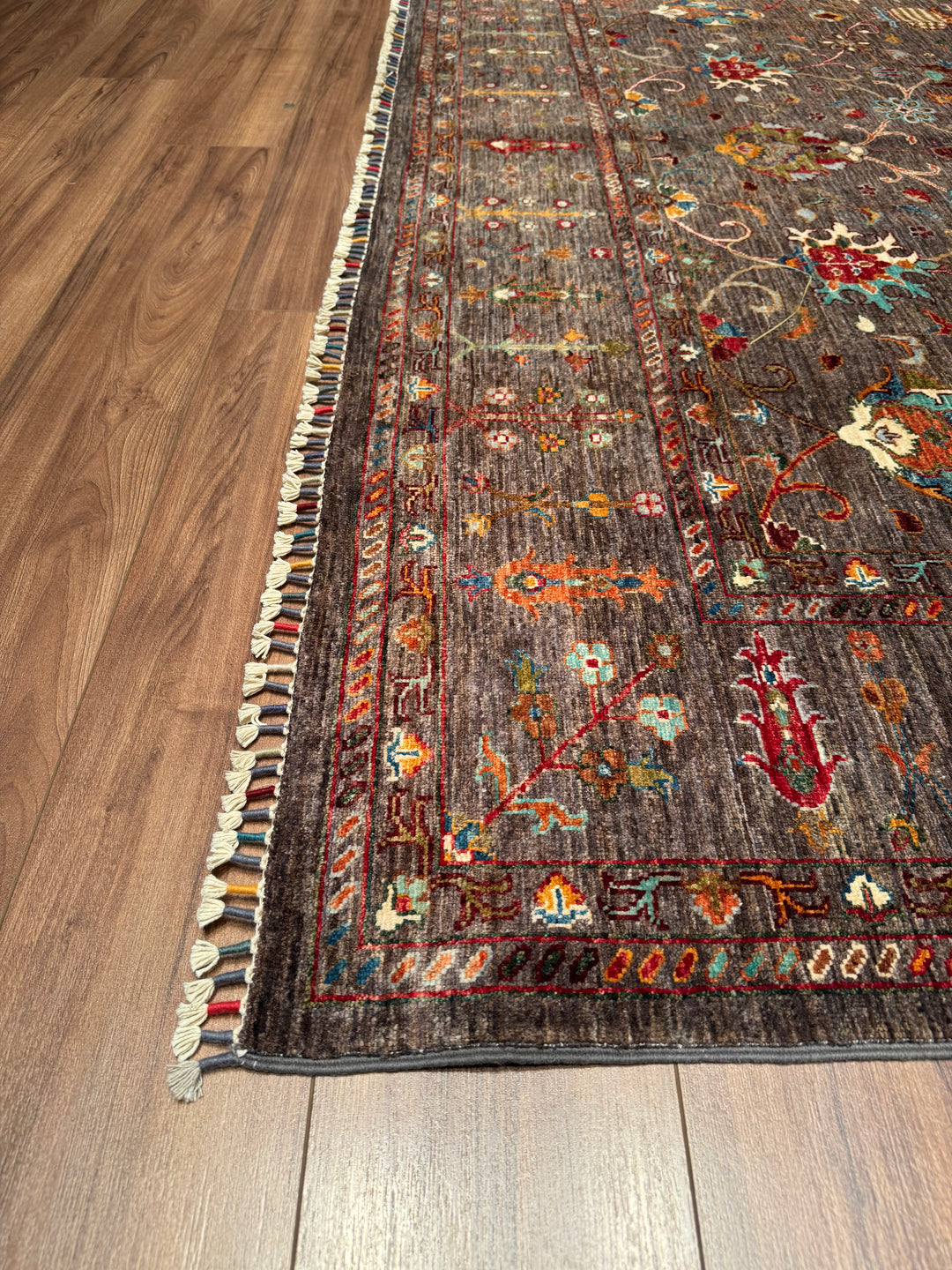 Sultani Binbirgece Original Hand Woven Brown Vegetable Dyed Wool Carpet 246x301 7.40 Square Meters - 8x10 ft