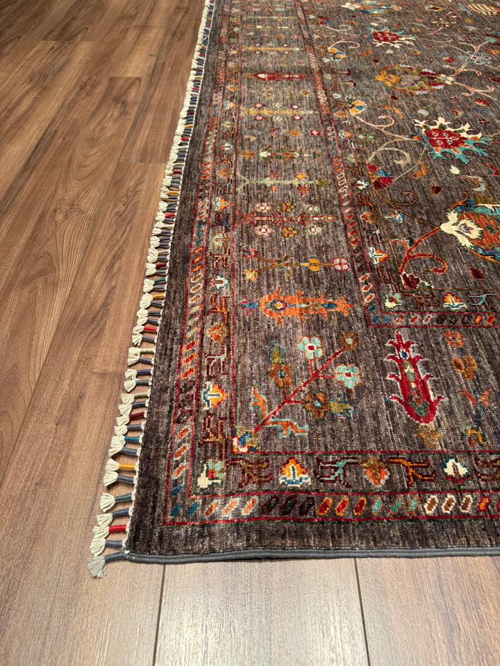 Sultani Binbirgece Original Hand Woven Brown Vegetable Dyed Wool Carpet 254x300 7.62 Square Meters - 8x10 ft