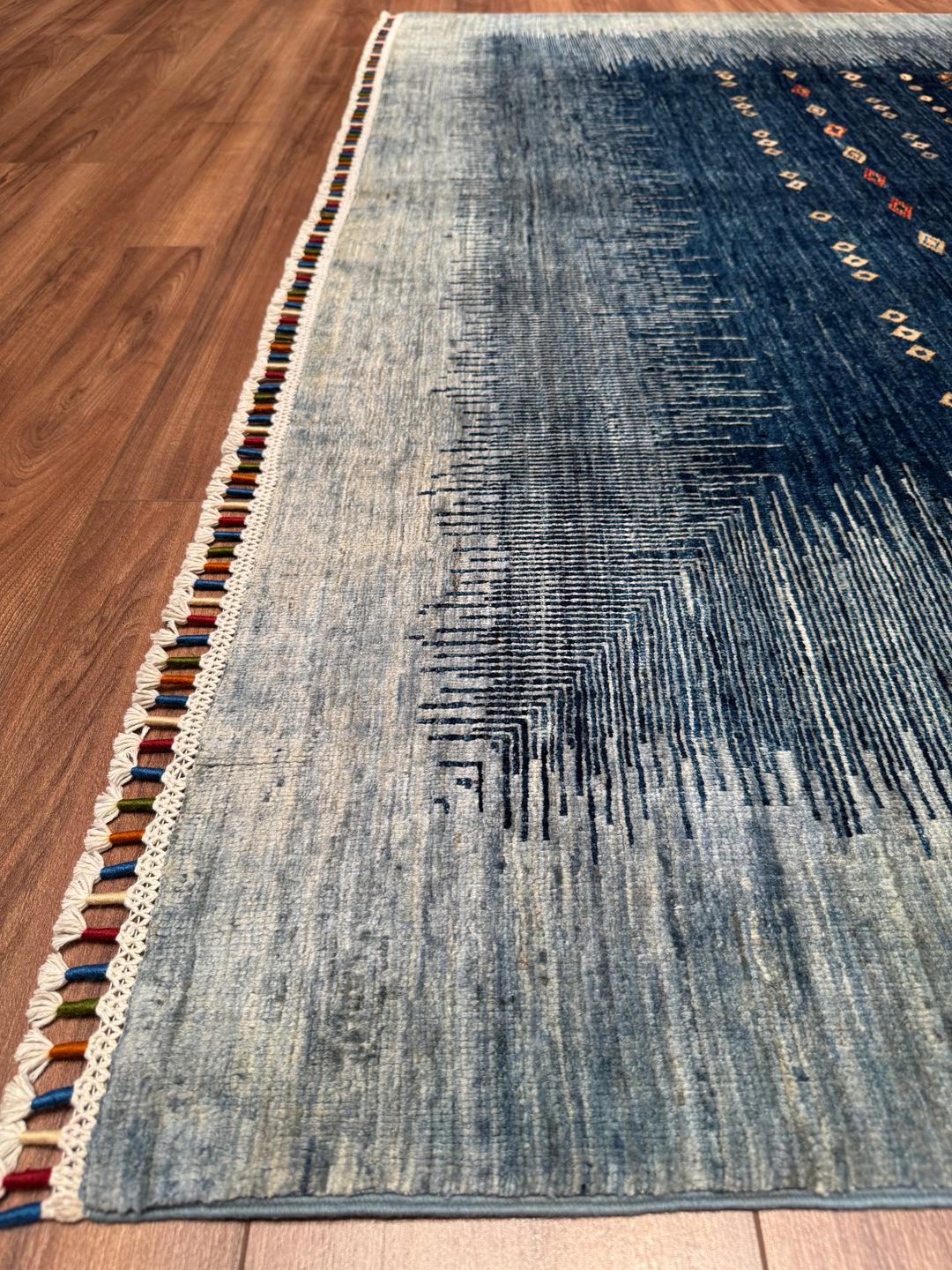 Khorjin Original Hand-Woven Blue Vegetable Dyed Wool Carpet 206x286 5.89 Square Meters - 7x10 ft