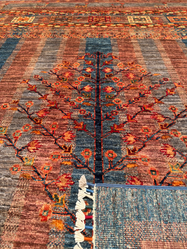 Khorjin Original Hand Woven Blue Vegetable Dyed Wool Carpet 174x236 4.11 Square Meters - 6x9 ft