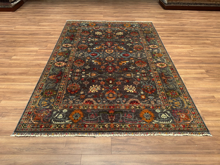 Sultani Binbirgece Original Hand Woven Gray Vegetable Dyed Wool Carpet 209x299 6.25 Square Meters - 5x6 ft