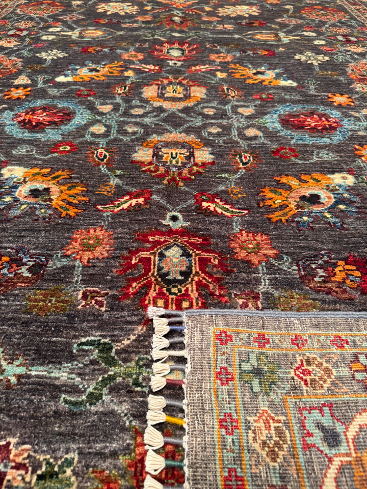 Sultani Binbirgece Original Hand Woven Gray Vegetable Dyed Wool Carpet 209x299 6.25 Square Meters - 5x6 ft