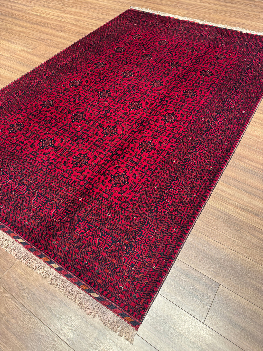 Afgan Halısı Bilcik Orijinal El Dokuması Kök Boya Yün 201x297 5.97 Metrekare - 7x10 ft