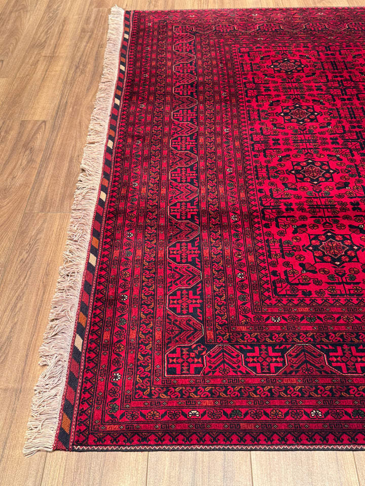 Afgan Halısı Bilcik Orijinal El Dokuması Kök Boya Yün 201x297 5.97 Metrekare - 7x10 ft